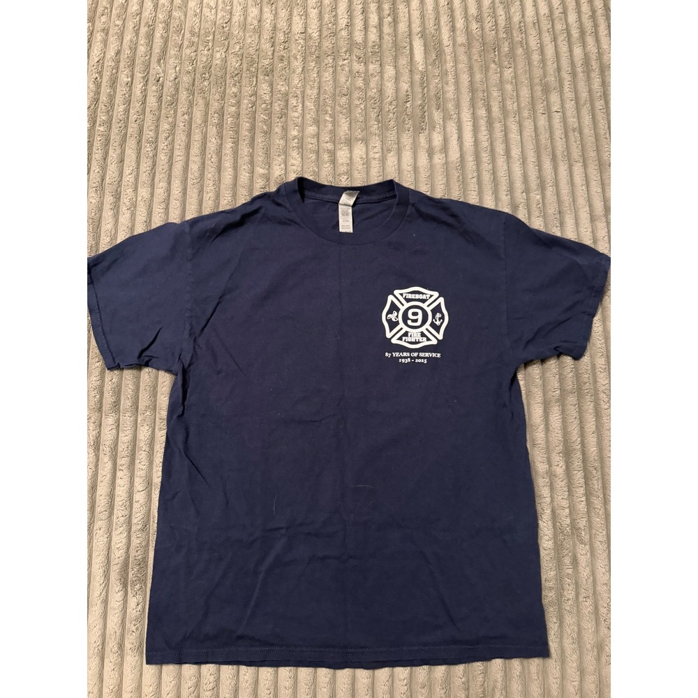 Gildan Fireboat Firefighter Museum New York T-Shirt Mens‎ Large 87 Years